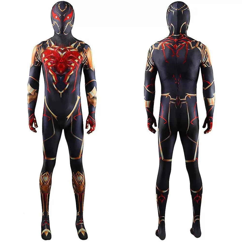 2026 Superhero Style Printed Polyester Cosplay Costume Jumpsuit Adult Character Outfit Halloween Party Wear