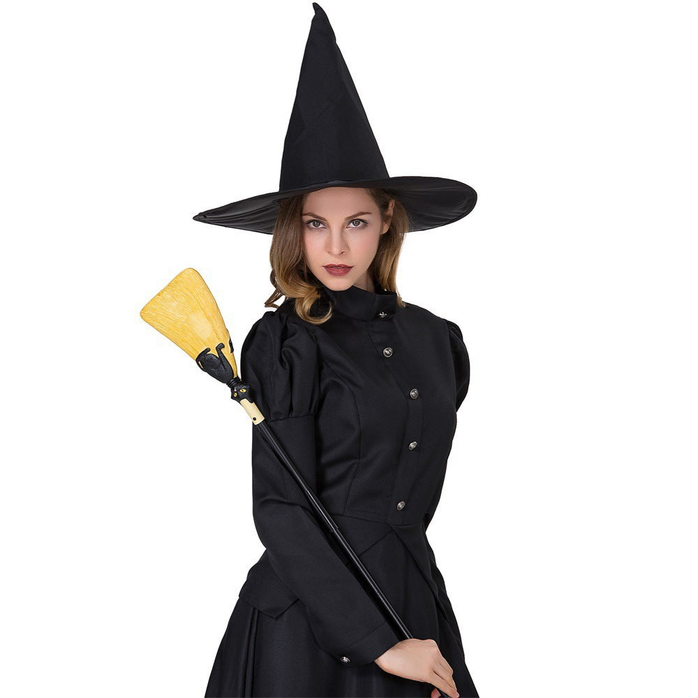 Amazon Halloween Stage Performance Cosplay Black Witch Magician Role-Playing Family Costumes
