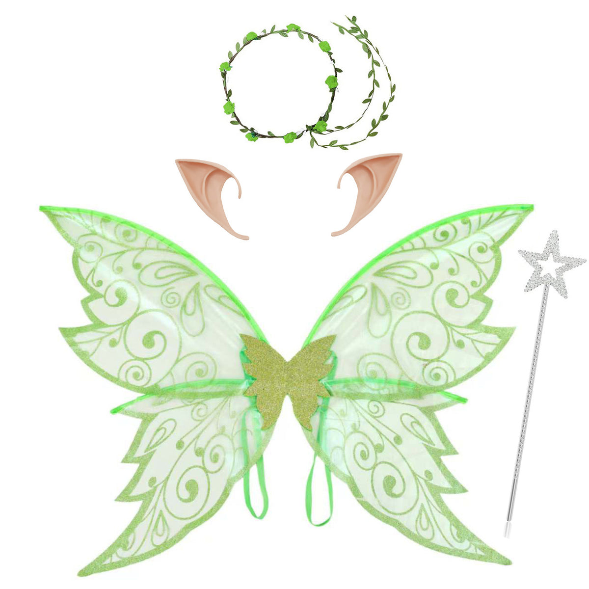 2025 Halloween New Products for Kidsren and Adults Elf Butterfly Wings Back Decoration Holiday Party Dress up Hot Stamping Butterfly Wings