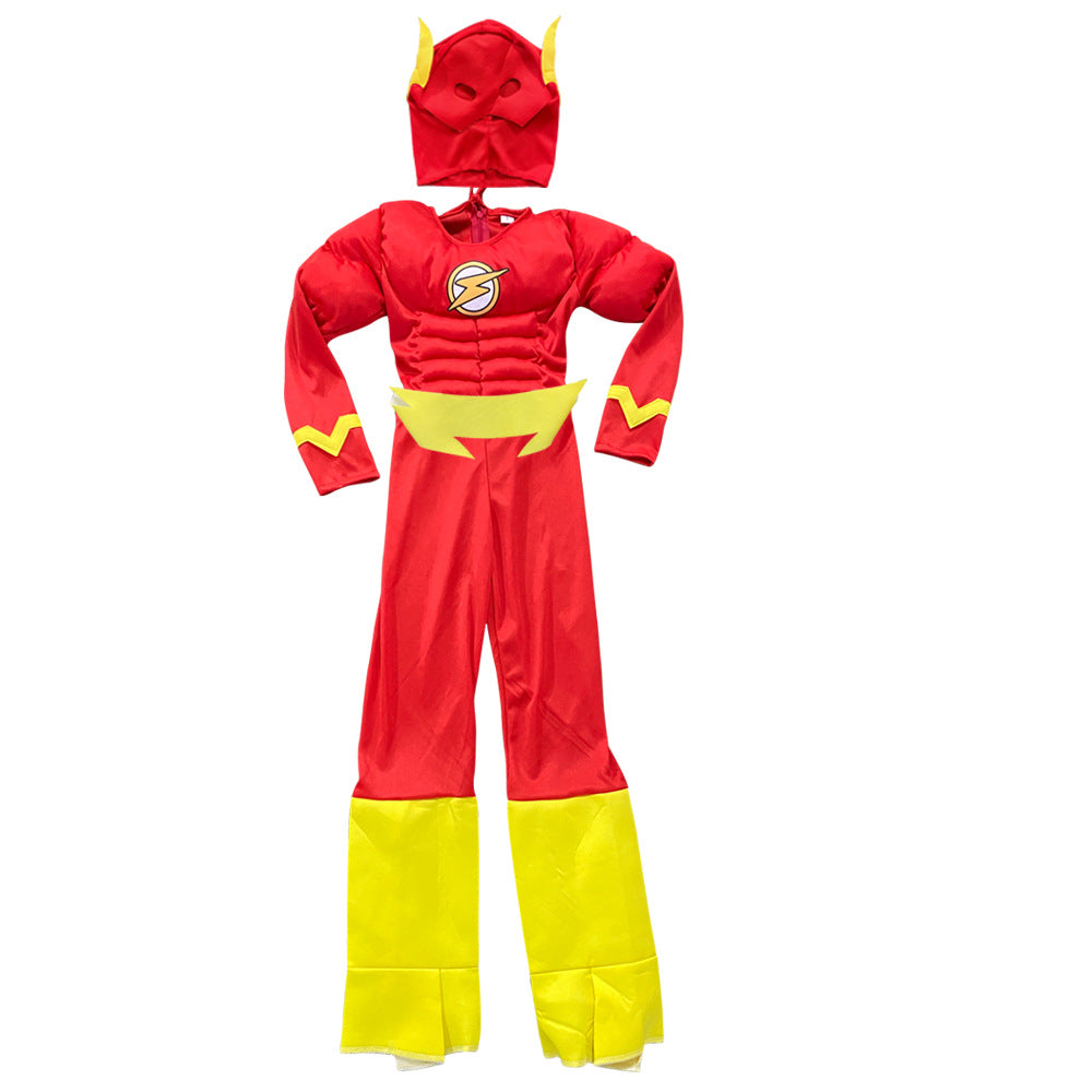 Halloween Kids Superhero Muscle Dress Up The Flash Dress Up Boys Anime Figure Cosplay Costume