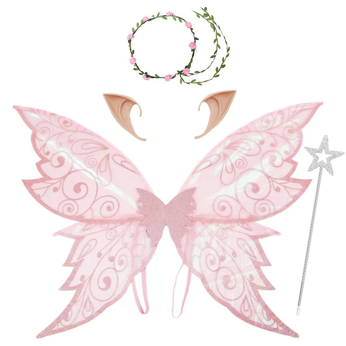 2025 Halloween New Products for Kidsren and Adults Elf Butterfly Wings Back Decoration Holiday Party Dress up Hot Stamping Butterfly Wings