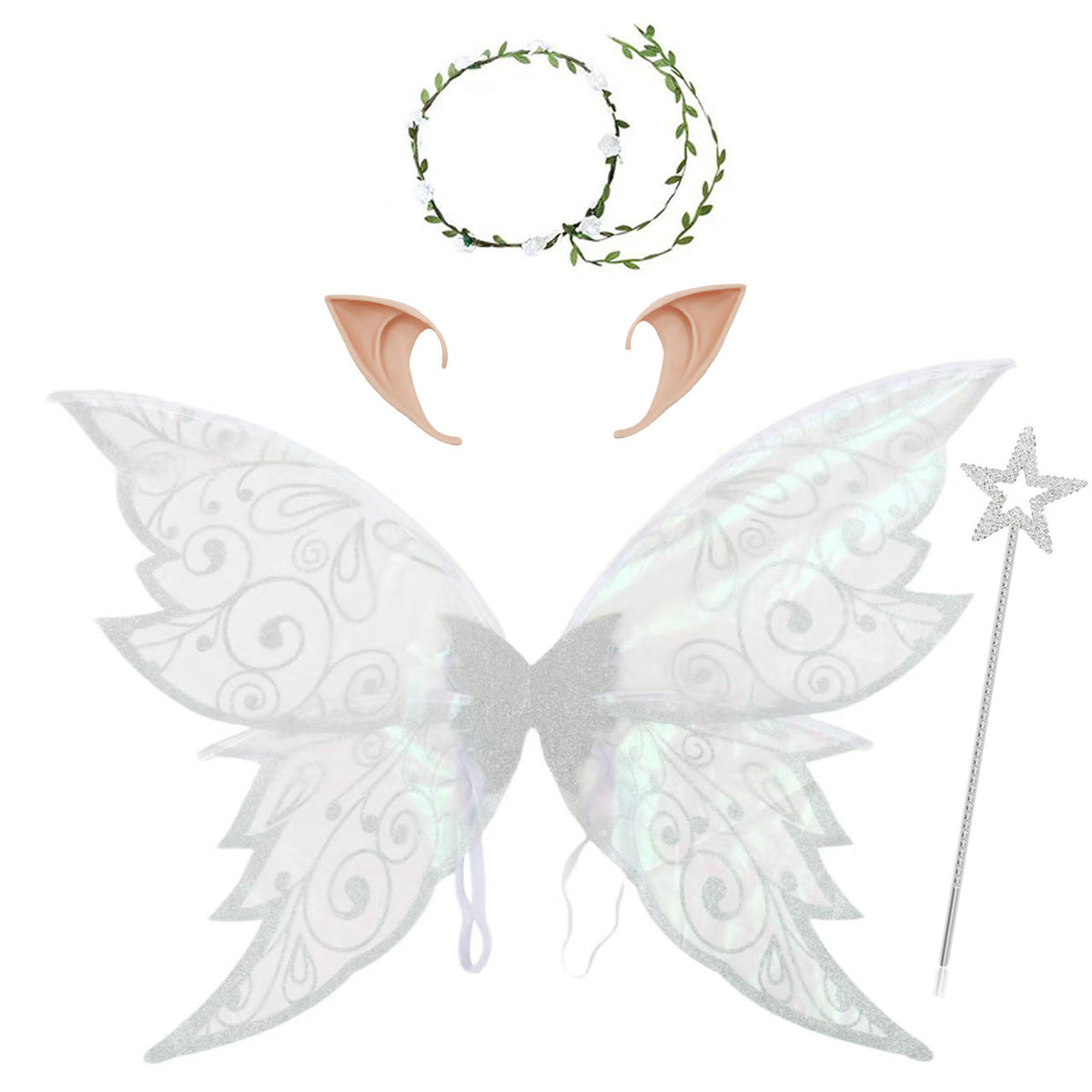 2025 Halloween New Products for Kidsren and Adults Elf Butterfly Wings Back Decoration Holiday Party Dress up Hot Stamping Butterfly Wings