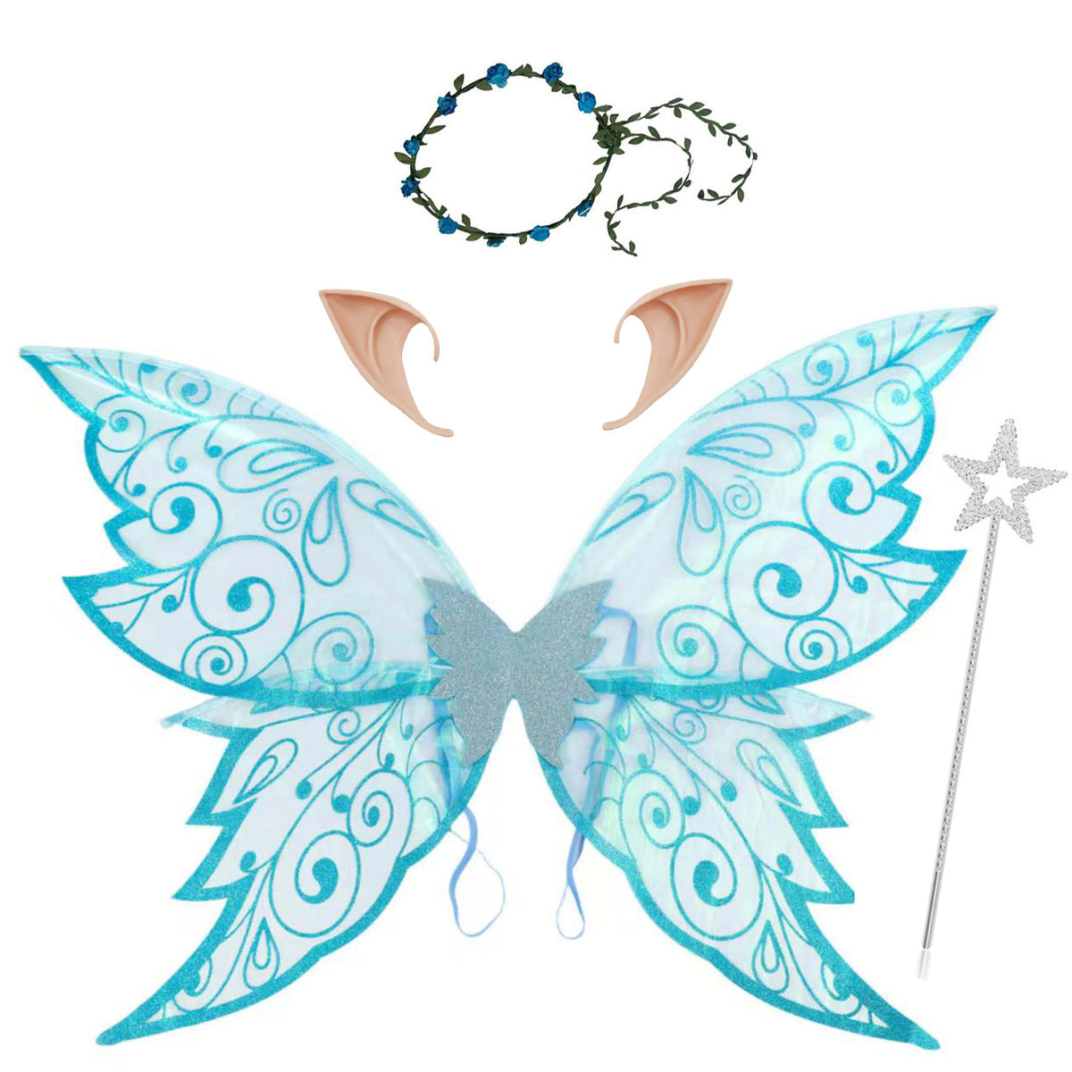 2025 Halloween New Products for Kidsren and Adults Elf Butterfly Wings Back Decoration Holiday Party Dress up Hot Stamping Butterfly Wings