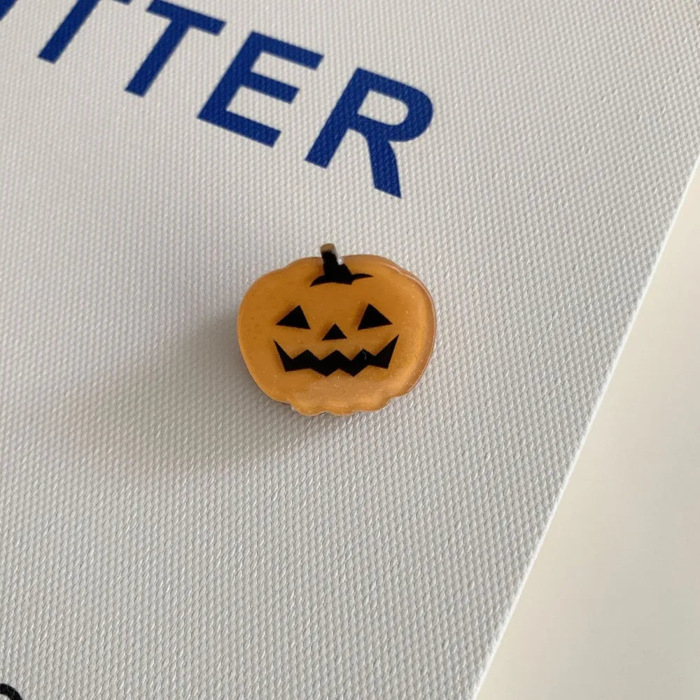 Fashion Creative Small Bat Pumpkin Shape Hairpin Halloween Festive Hair Clip Children Girl Four Seasons Party Headwear