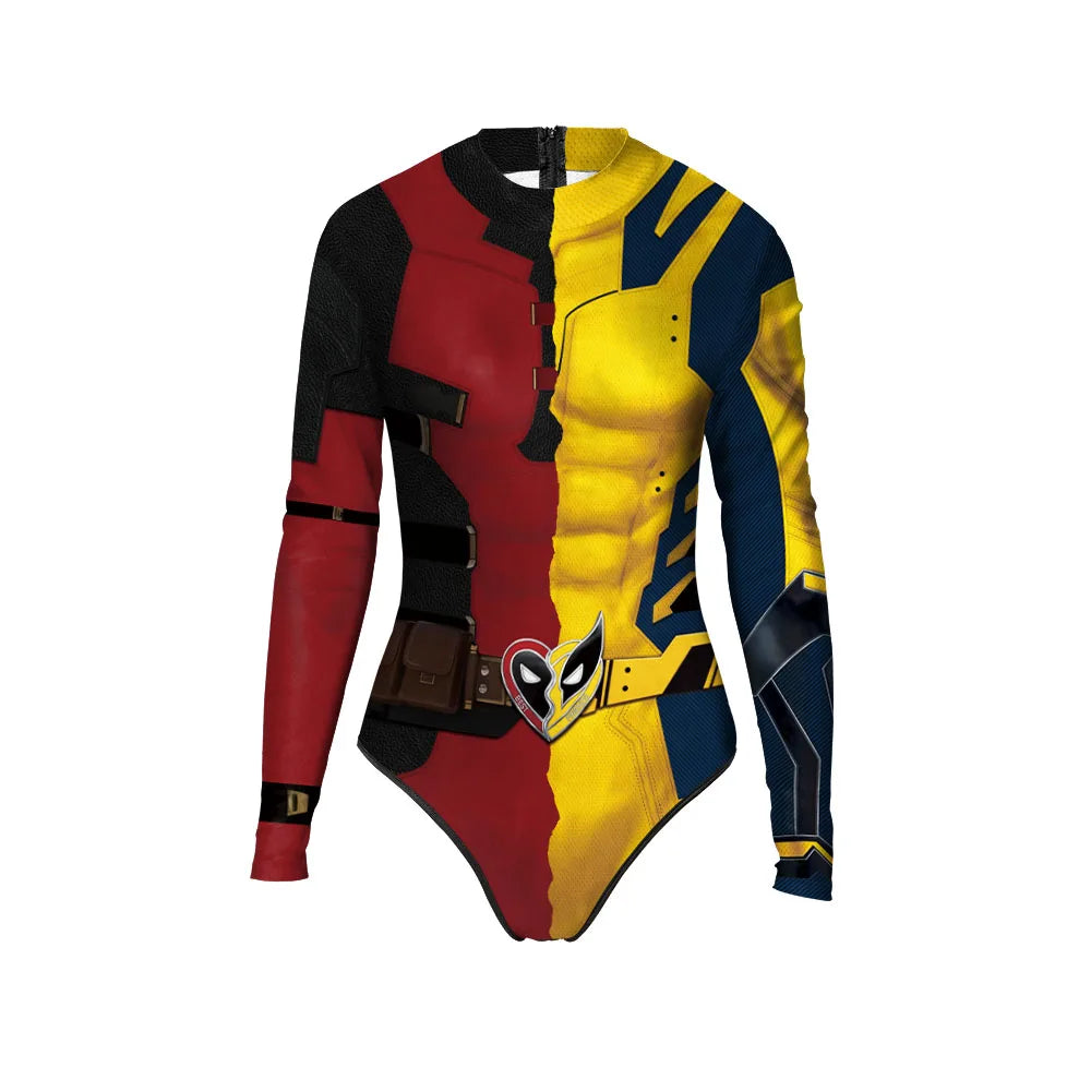 Wolverine Deadpool Costume Adult Boy Girl Cosplay Bodysuit Fancy Halloween Party Dress Up Novelty T-shirts Carnival Zentai Suit
