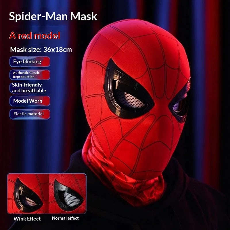 Spider-Man Headgear With Movable Eyes Cool Cosplay Accessory Manual Electric Amazing Mask Gift For Festivals Party Display