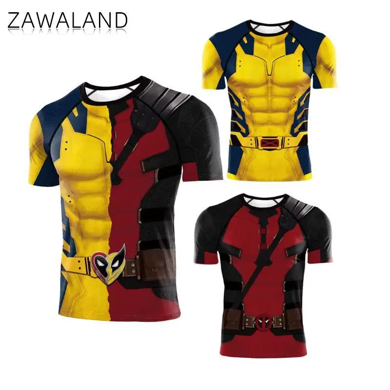 Wolverine Deadpool Costume Adult Boy Girl Cosplay Bodysuit Fancy Halloween Party Dress Up Novelty T-shirts Carnival Zentai Suit