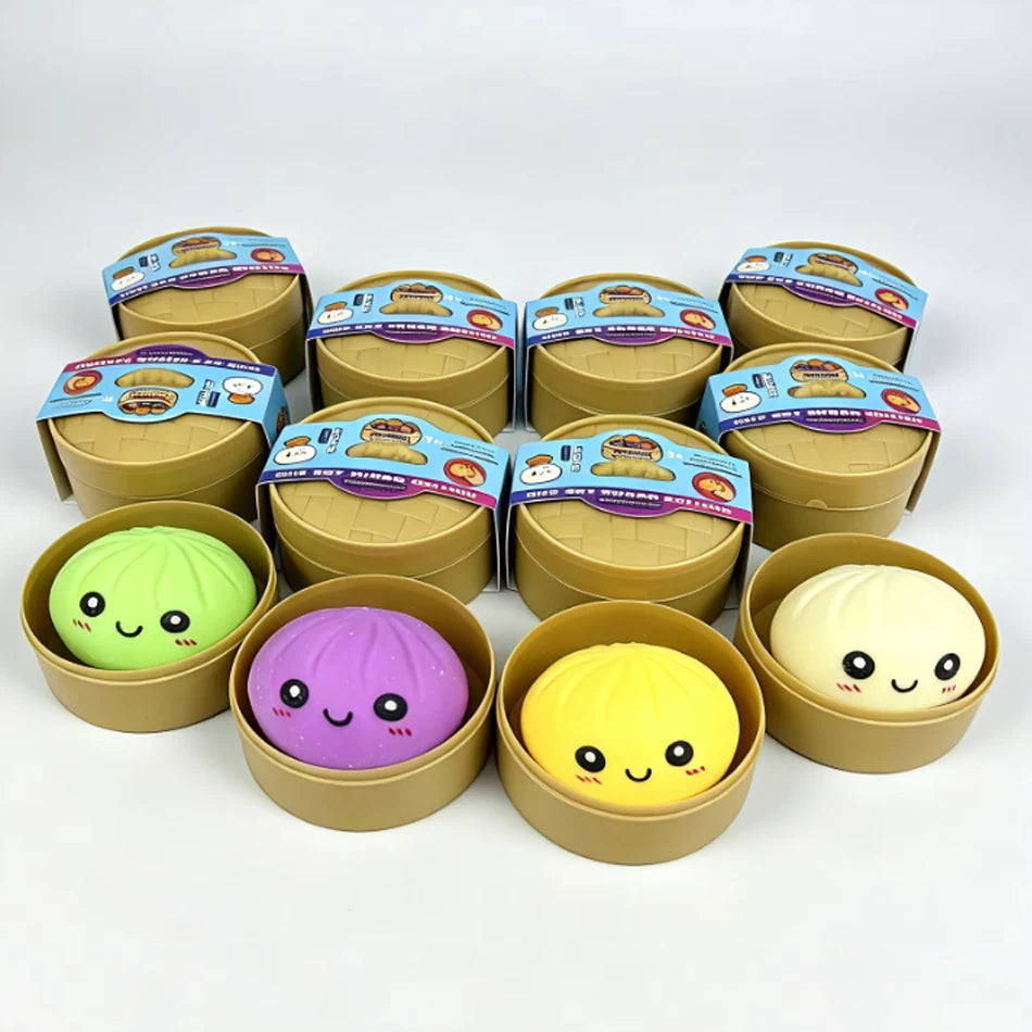 1 or 4pcs random Box Colorful Simulated MINI* Steamed Bun Squishy Dumpling Squeeze Toy