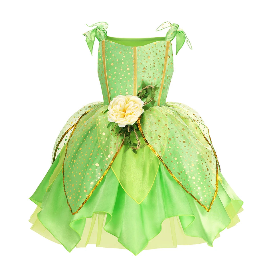 Girls Princess Dress Kids Elsa Anna Snow White Aurora Belle Rapunzel Peach Halloween Costume Children Birthday Party Clothes