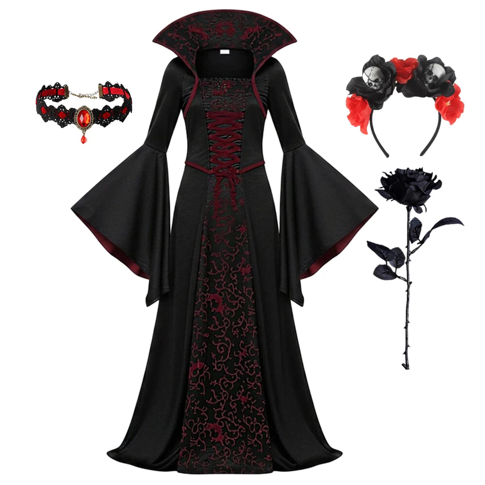 2026 Girl Ghost Bride Gothic Halloween Cosplay Dress Up Kid Costume Kids Carnival Party Clothes Party Gifts
