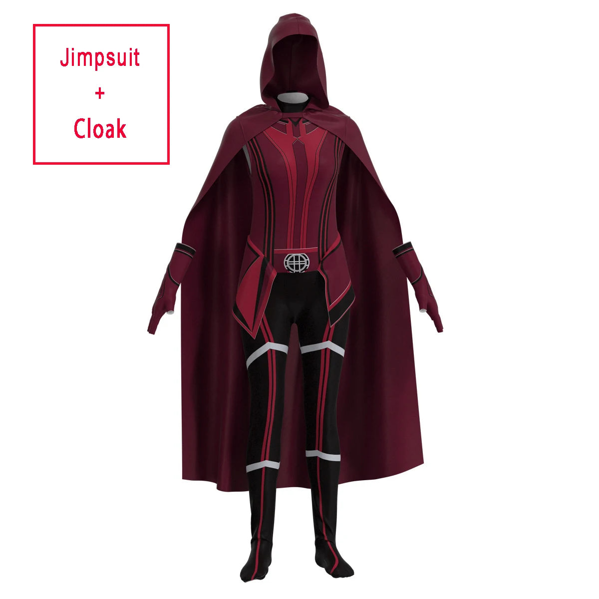 Scarlet Cosplay Witch Maximoff Wanda Vision Cosplay Costume Headwear Cloak and Pants Full Set Outfit Halloween