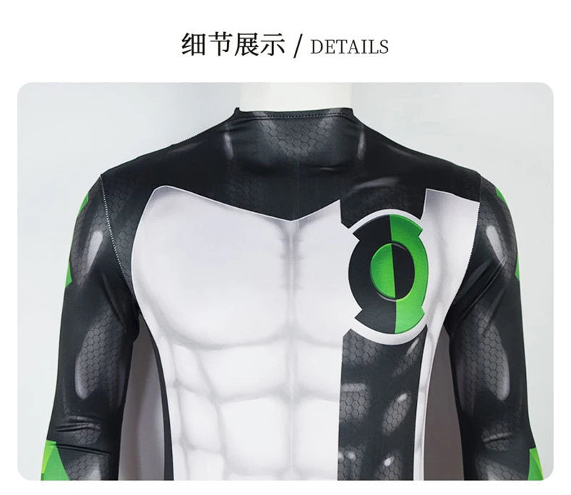 Superhero Green Lantern G.L Cosplay Costume Jumpsuits Zentai Suit Halloween Bodysuit Adults Prop