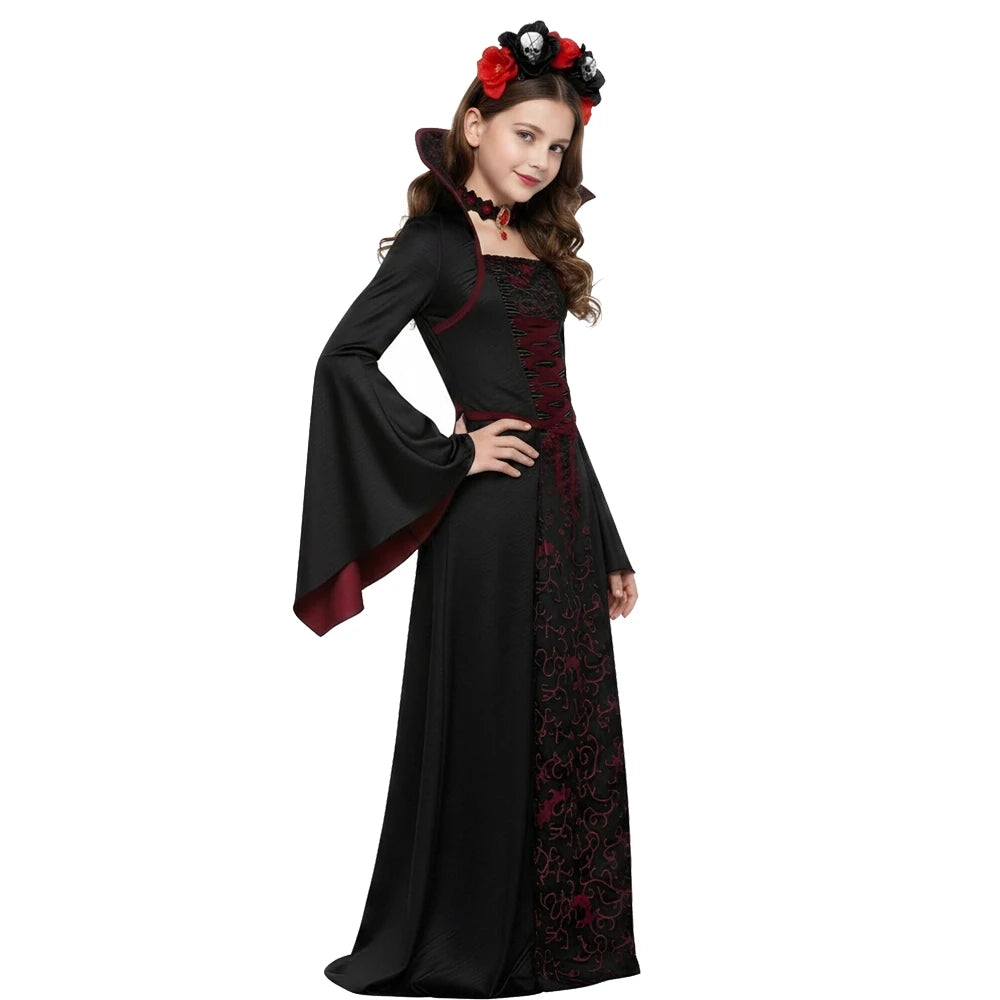 2026 Girl Ghost Bride Gothic Halloween Cosplay Dress Up Kid Costume Kids Carnival Party Clothes Party Gifts