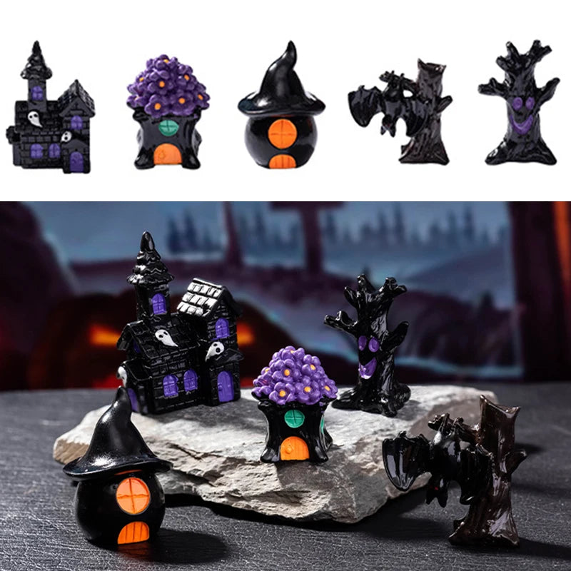 Micro Landscape Halloween Decoration Accessories Mummy Skull Rabbit Magic House Ghost Pumpkin Small Ornament Miniatures