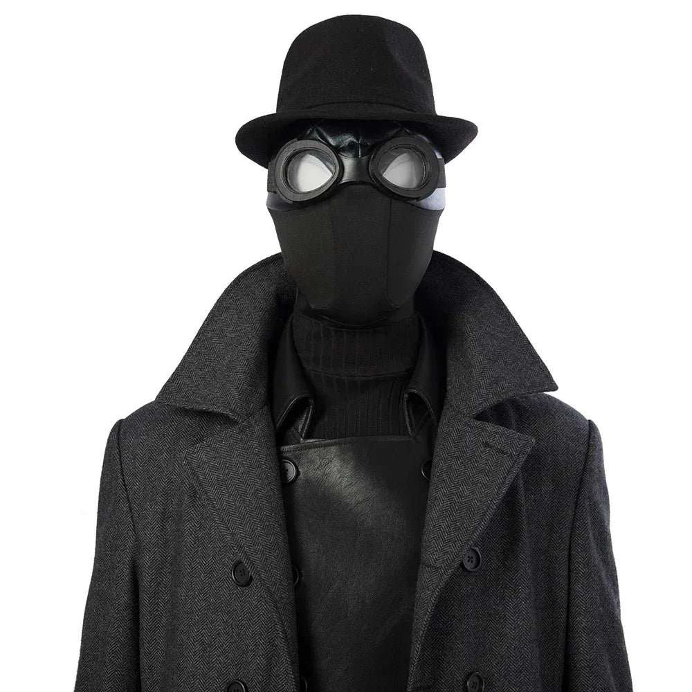 Black Man Noir Cosplay Costume Long Trench Coat Leather Vest Full Set and Individual Items Are Sold Superhero Halloween Costumes