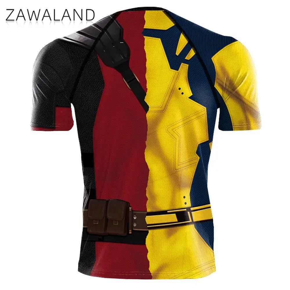 Wolverine Deadpool Costume Adult Boy Girl Cosplay Bodysuit Fancy Halloween Party Dress Up Novelty T-shirts Carnival Zentai Suit