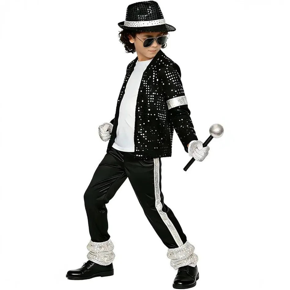 Kids Halloween Cosplay Superstar Singer Michael Jackson Clothes Dance Performance Children's Costume Boys Girls Outfits