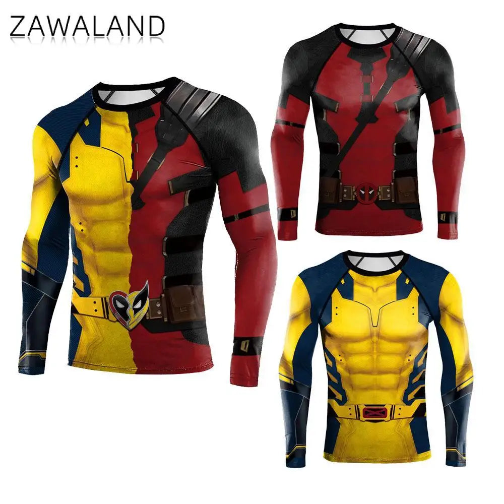 Wolverine Deadpool Costume Adult Boy Girl Cosplay Bodysuit Fancy Halloween Party Dress Up Novelty T-shirts Carnival Zentai Suit