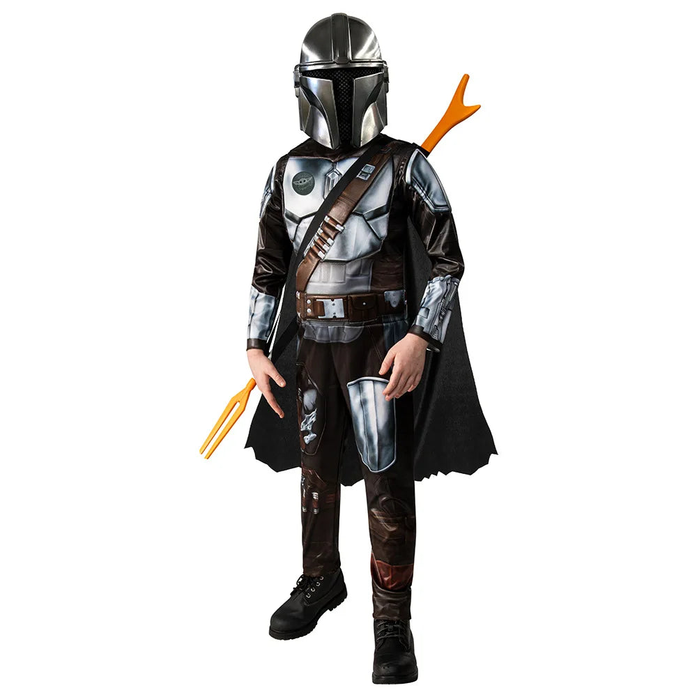 Halloween Costumes for Boy Children Anime Cosplay Galaxy Bounty Hunter Mandalorian Costume Fantasy Armor Suit with Mask Full Set