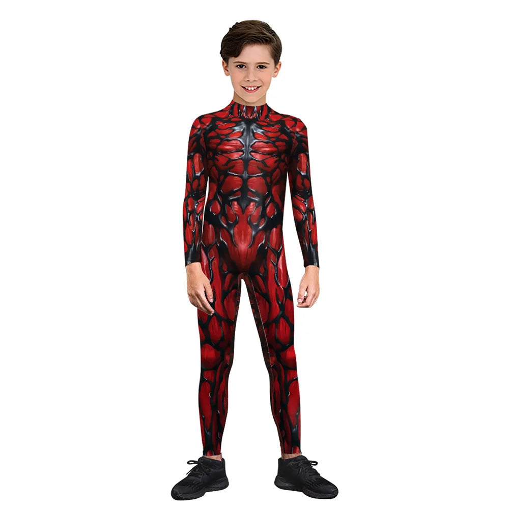 Kids Muscle Skeleton Superhero Cosplay Bodysuit Boys Girls Hero Attack on Titan Jumpsuit Halloween Party Game Zentai Suit