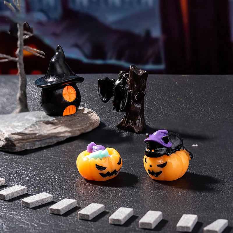 Micro Landscape Halloween Decoration Accessories Mummy Skull Rabbit Magic House Ghost Pumpkin Small Ornament Miniatures