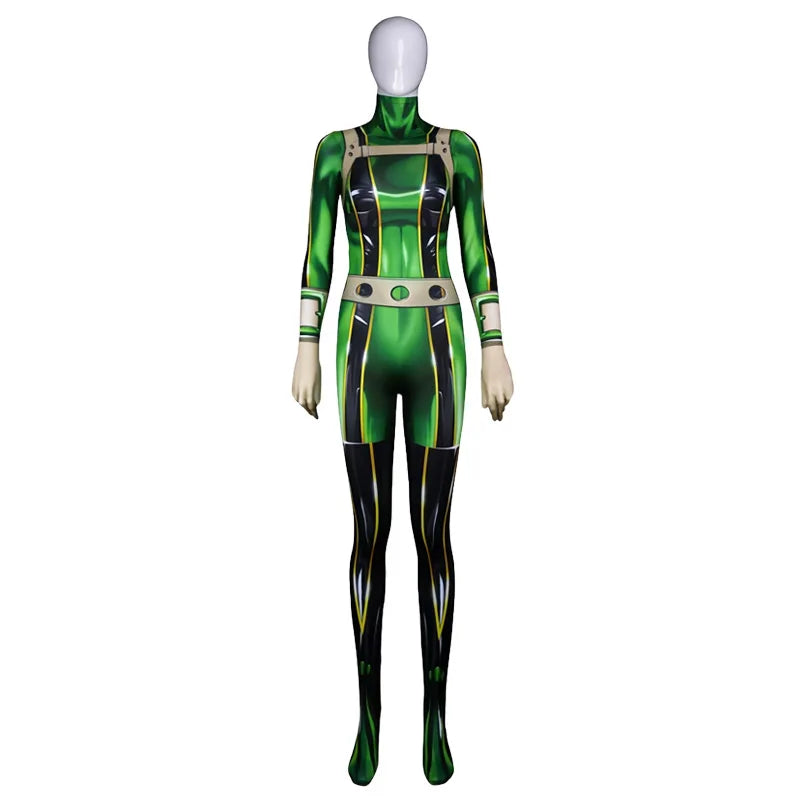 Anime Asui Tsuyu Ochaco Uraraka Cosplay My Hero Academia Cosplay Costumes Uniform Jumpsuit Froppy Suit Halloween Party Cos Women