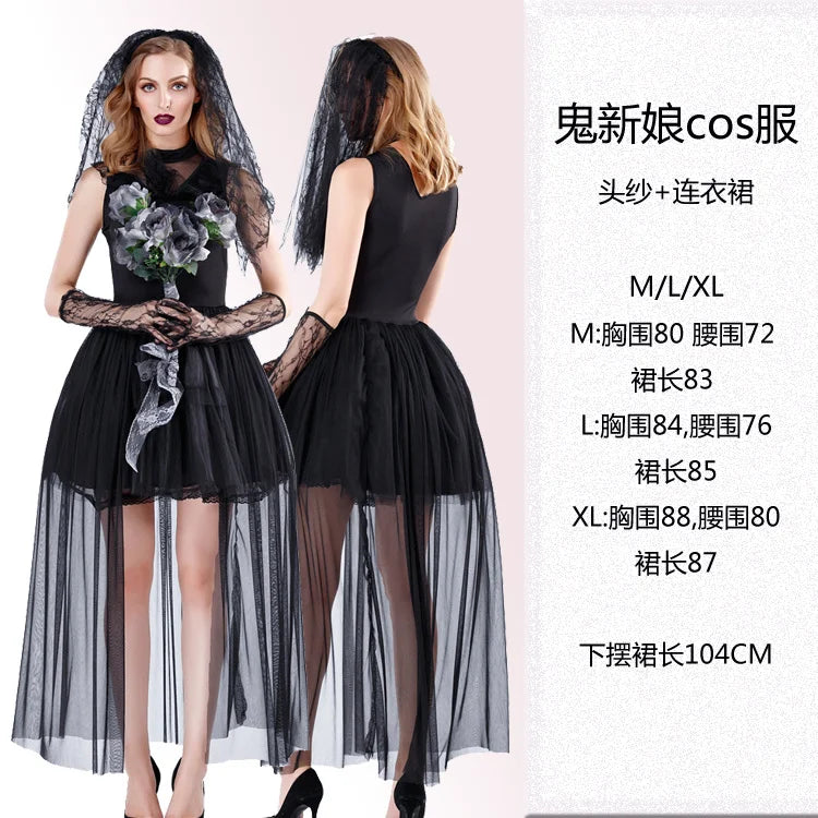 Women Halloween Vampire couple uniform Purim Cosplay Costumes men Horror Ghost Dead Zombie Corpse Bride costume Dress adult
