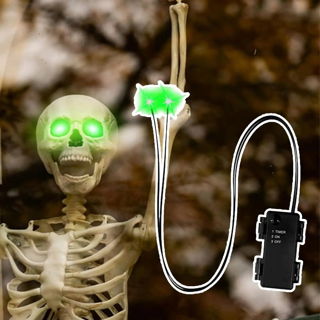Glowing Eyes Halloween Decor with Timer LED Light Up Props for Skulls Pumpkins Tombstones Masks Halloween Party Decorations