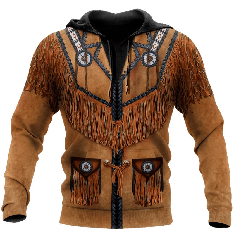 West Cowboy Cosplay Hoodies Men Women Clothing Santa Claus Hoodie Sweatshirt Comforts Long Sleeved Pullover Tops Streetwear