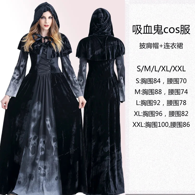 Women Halloween Vampire couple uniform Purim Cosplay Costumes men Horror Ghost Dead Zombie Corpse Bride costume Dress adult
