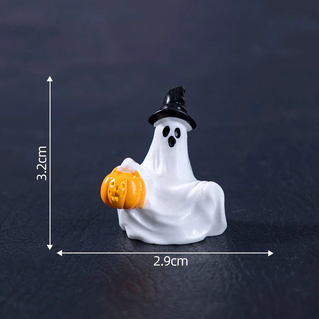 5pcs/10pcs Halloween Grim Reaper Ghost Dolls Miniature Landscape DIY Decor Accessories Mini Desktop Ornaments Halloween Decor