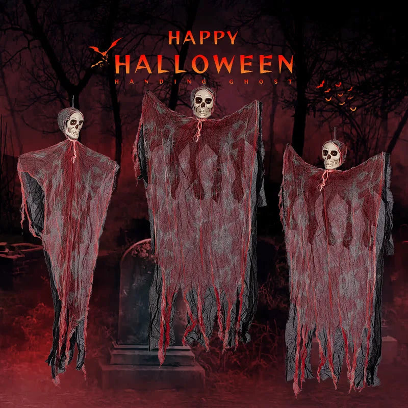 1pc 90CM Halloween Decor Skeleton Ghosts Hanging Decoration Decorations For Outdoor Indoor Party Bar Scary Props Graveyard Decor