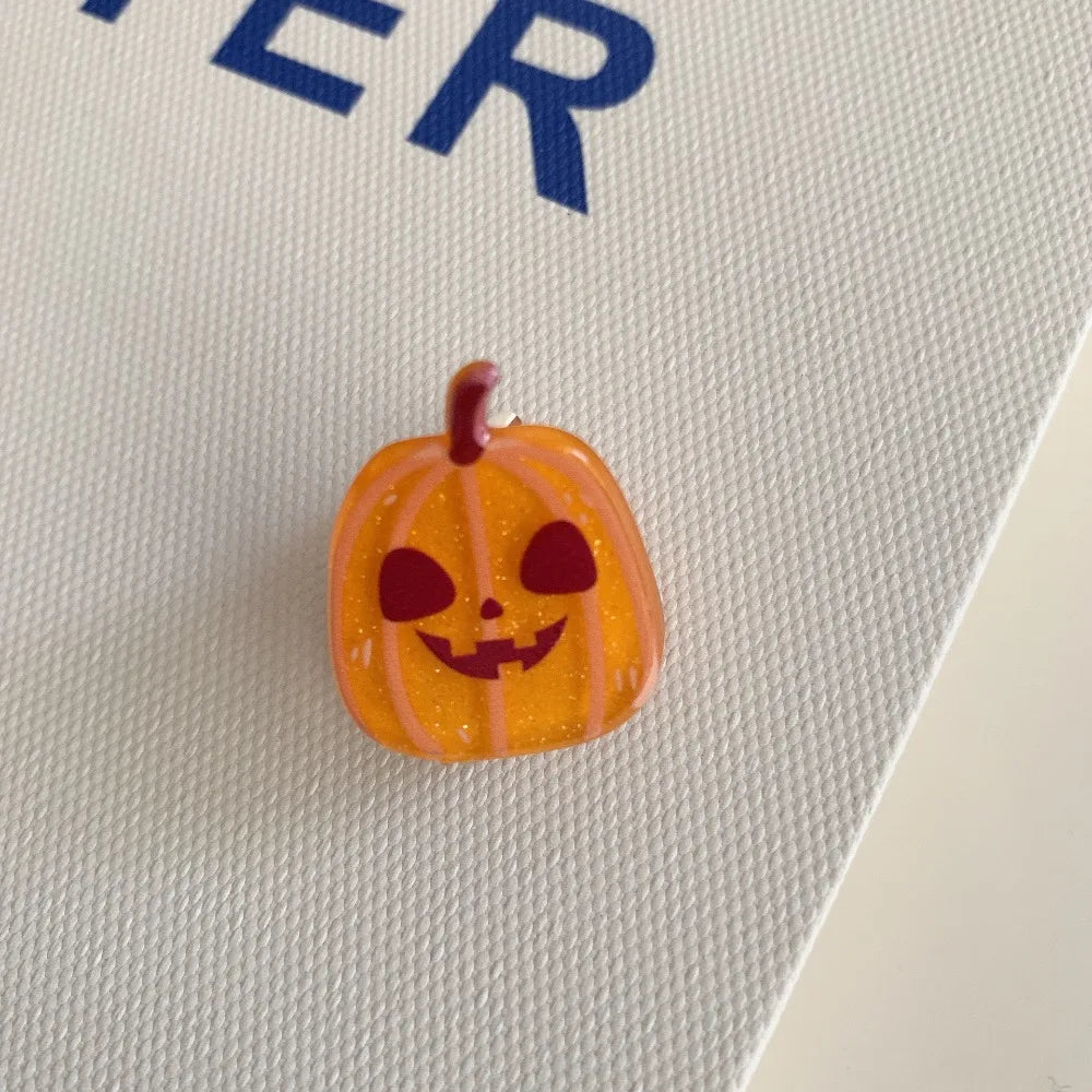 Fashion Creative Small Bat Pumpkin Shape Hairpin Halloween Festive Hair Clip Children Girl Four Seasons Party Headwear