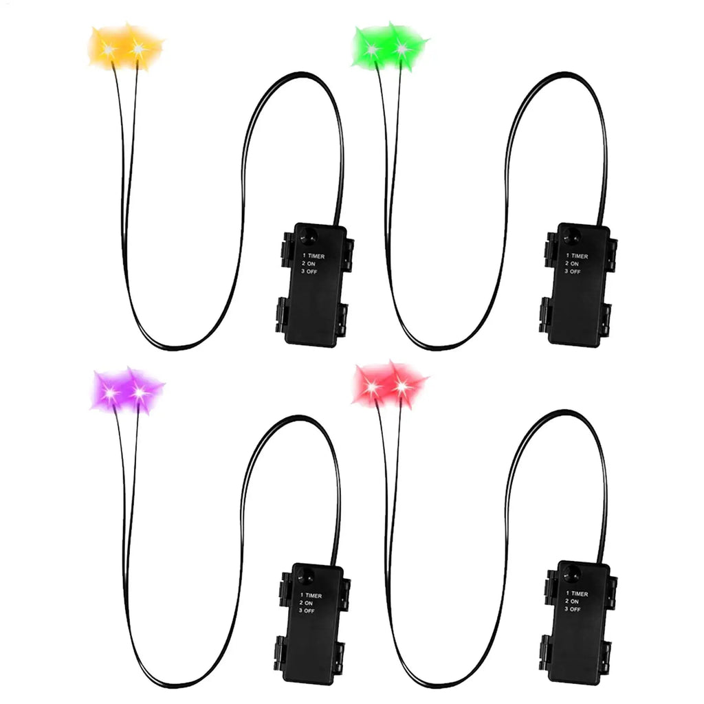 Glowing Eyes Halloween Decor with Timer LED Light Up Props for Skulls Pumpkins Tombstones Masks Halloween Party Decorations