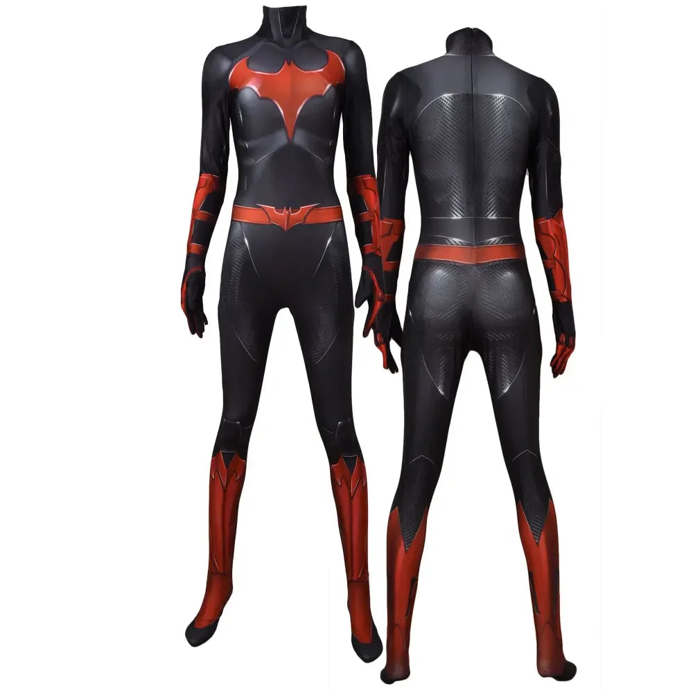 Female Batgirl Cosplay Costumes Woman Superhero Zentai Suit Halloween Bodysuit Adults Kids # 1 # W.