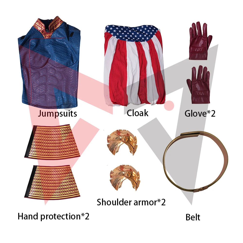 New The Boys Homelandering Cosplay Costume Jumpsuit Cloak Gloves Shoulder Patch Prop For Game Party Halloween Custom Made