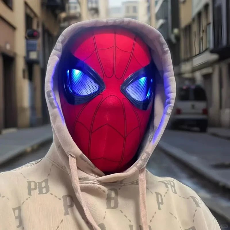 Spider-Man Headgear With Movable Eyes Cool Cosplay Accessory Manual Electric Amazing Mask Gift For Festivals Party Display