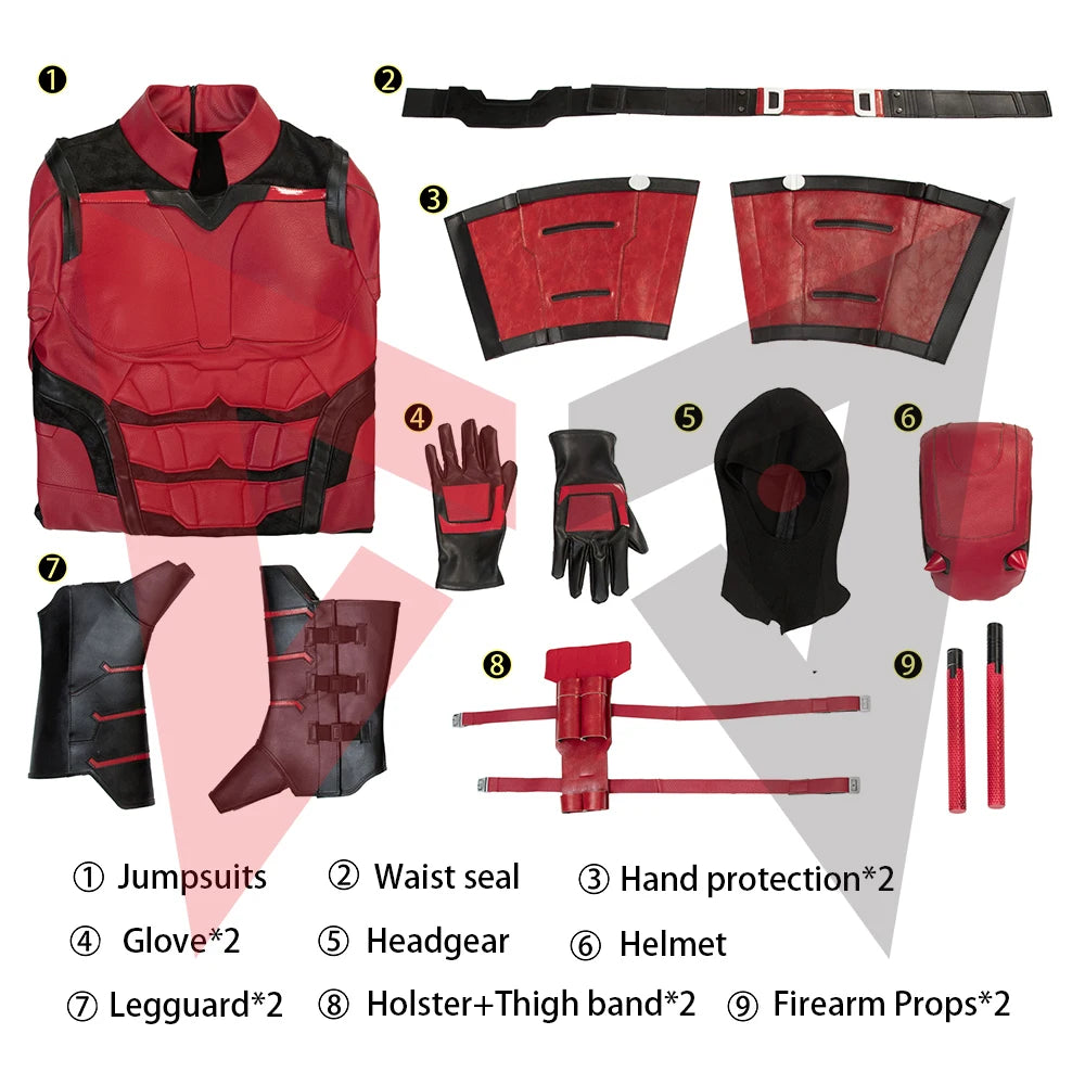 New Daredeviling Cosplay Borng Again Cosplay Costume Jumpsuit Helmet Gloves Leggings For Game Party Custom Made