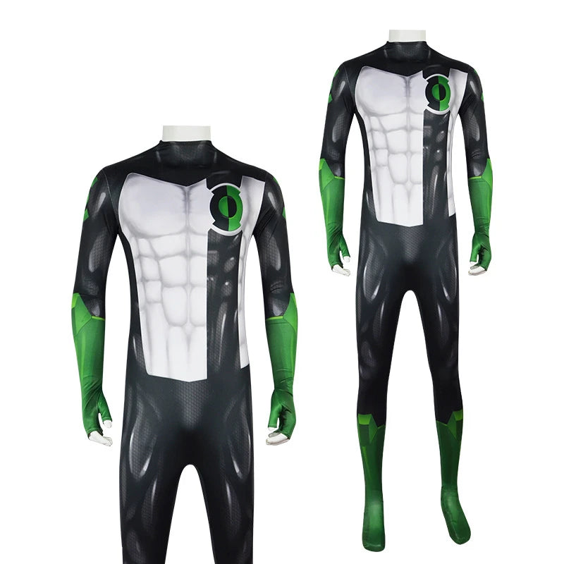 Superhero Green Lantern G.L Cosplay Costume Jumpsuits Zentai Suit Halloween Bodysuit Adults Prop