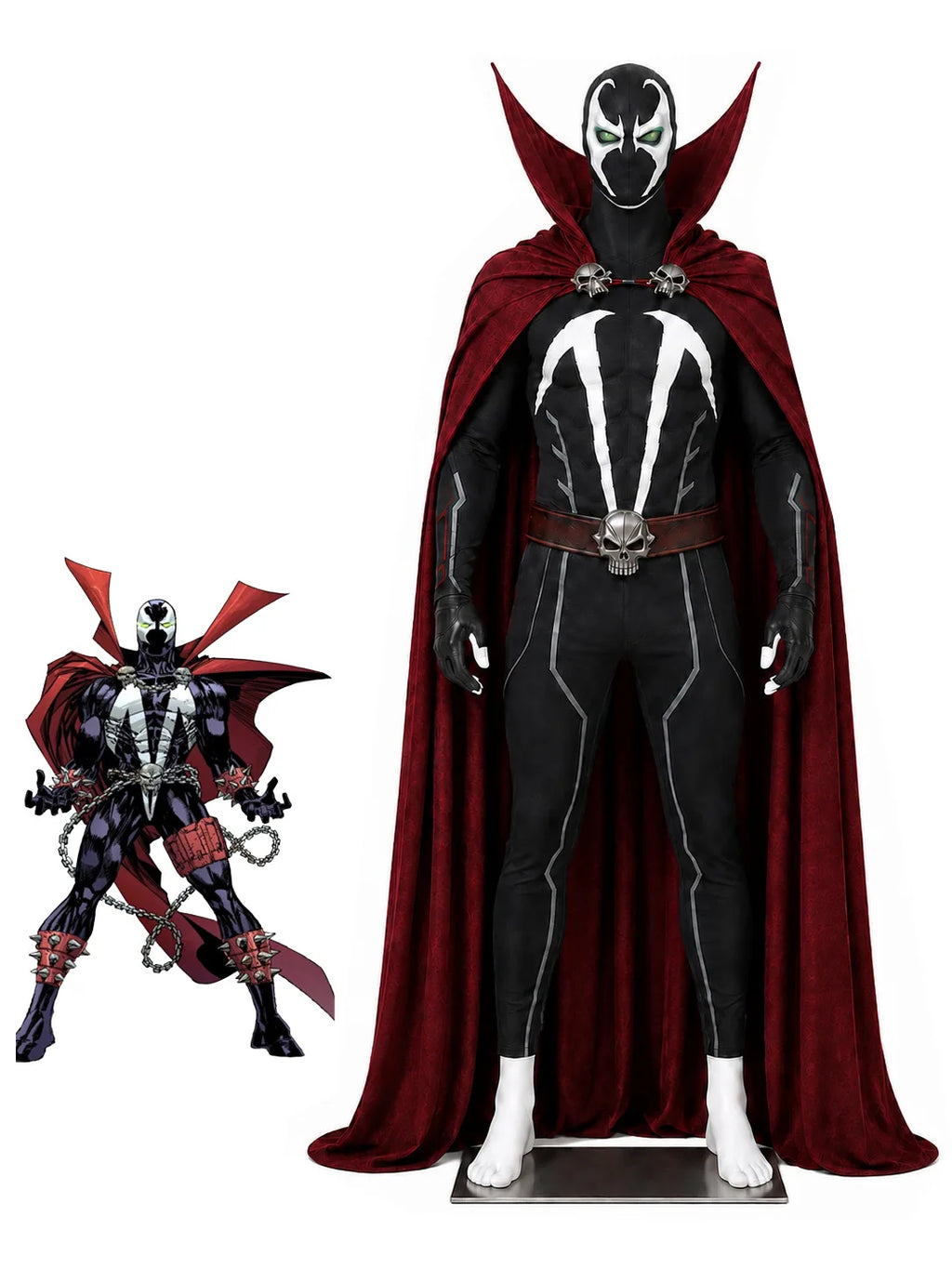 Spawn full cosplay costume, cross-border Halloween superhero outfit with cape