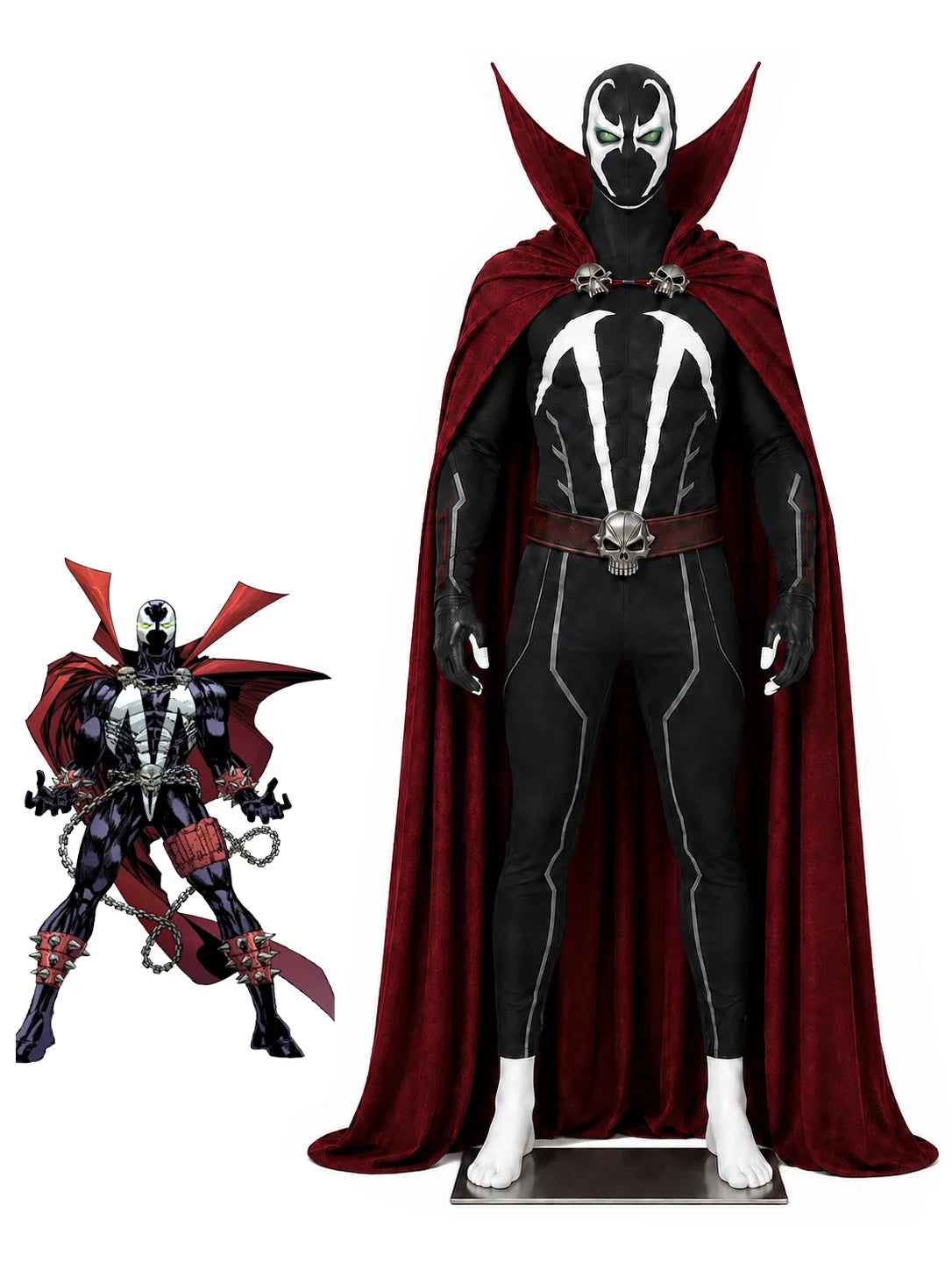 Spawn full cosplay costume, cross-border Halloween superhero outfit with cape