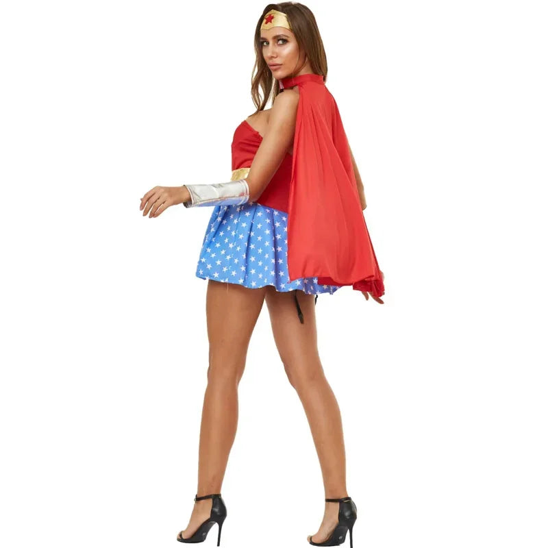 Halloween Sexy Wonder Kostuum Superheld Vrouwen Supergirl Vrijgezellenfeest Fantasia Cosplay Fancy Dress Cosplay Kostuum