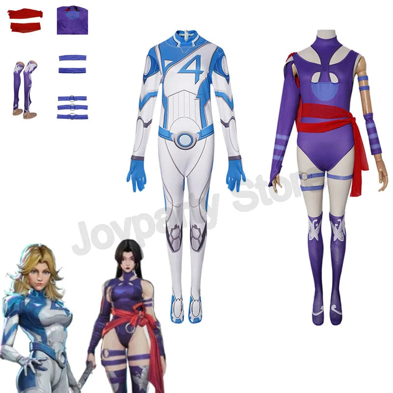 Rivals Fantastic Fourth Susan Storm Cosplay Women Men Jumpsuit Costume  Psylocke Invisibility Female Superhero Costume Cosplay