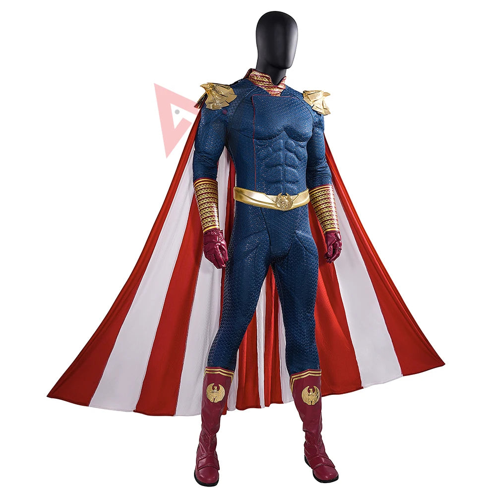 New The Boys Homelandering Cosplay Costume Jumpsuit Cloak Gloves Shoulder Patch Prop For Game Party Halloween Custom Made