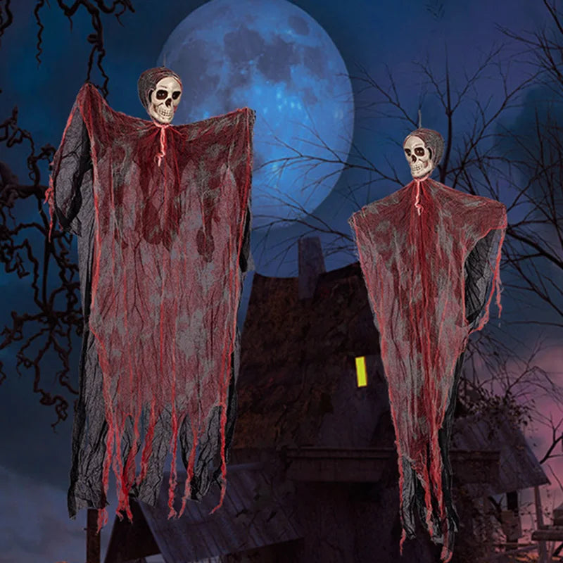 1pc 90CM Halloween Decor Skeleton Ghosts Hanging Decoration Decorations For Outdoor Indoor Party Bar Scary Props Graveyard Decor