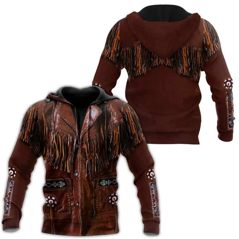 West Cowboy Cosplay Hoodies Men Women Clothing Santa Claus Hoodie Sweatshirt Comforts Long Sleeved Pullover Tops Streetwear