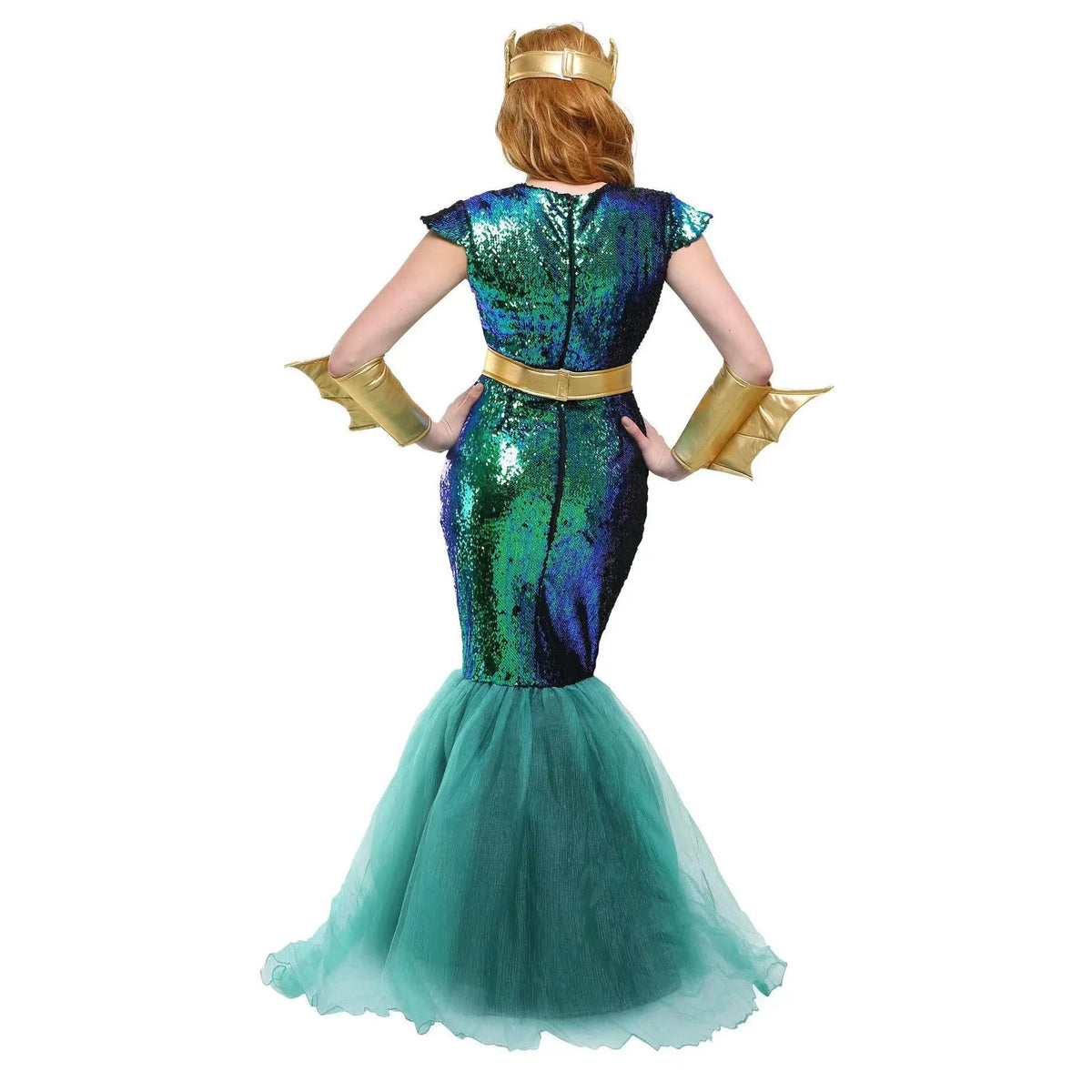 Couple Neptune King Sea Siren Mermaid Queen Costume Men Poseidon Costumes Fantasia Halloween Purim Carnival Mardi Gras Dress up