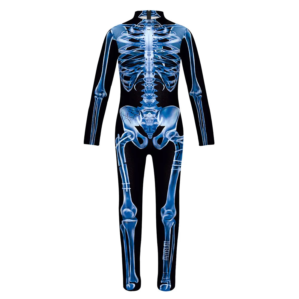 Kids Muscle Skeleton Superhero Cosplay Bodysuit Boys Girls Hero Attack on Titan Jumpsuit Halloween Party Game Zentai Suit