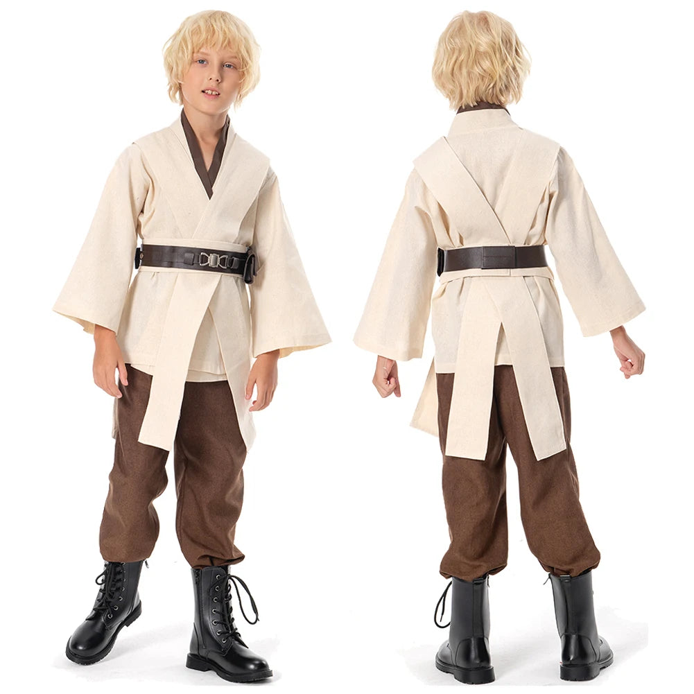 Teen Rey Youth Anakin Cosplay Fantasy Movie Space Battle Knight Disguise Costume Halloween Teen 14 Years Fantasia Outfit