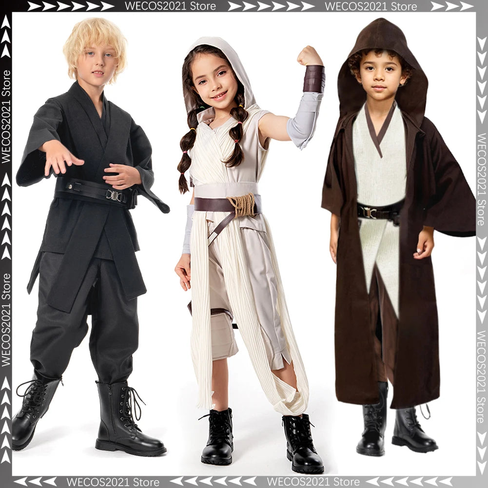 Teen Rey Youth Anakin Cosplay Fantasy Movie Space Battle Knight Disguise Costume Halloween Teen 14 Years Fantasia Outfit